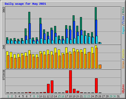 Daily usage for May 2021