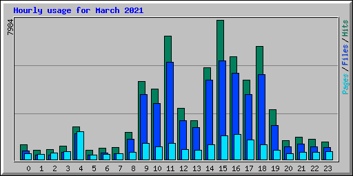 Hourly usage for March 2021